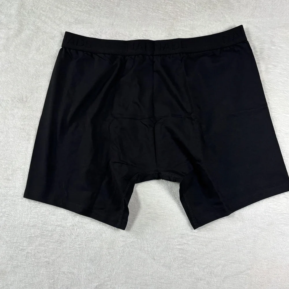 NADS Organic Boxer Briefs Mens XL Black Cotton Stretch Underwear XL RN 167693